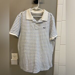 Vineyard Vines Gray and Blue Edgartown Polo / Size M / VGUC